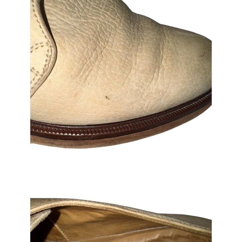 Giorgio Armani Mens Suede Toe Monk Strap Oxford Dress Shoes Beige Size 9 - Picture 11 of 13